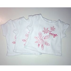 American Girl Retired Saige AG Store THREE Exclusive Promotional Tee Shirts